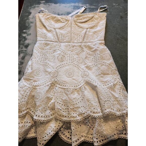 Jonathan Simkhai - Broderie Anglaise Bustier Dress Size 12 - Picture 3 of 6